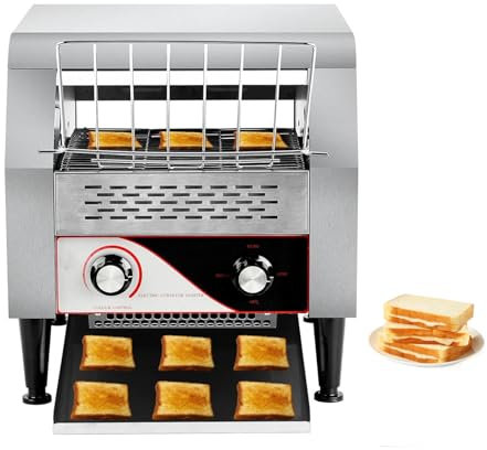 Tostadora Comercial Con Cinta Transportadora, Tostadora Industrial De Acero Inoxidable De Alta Resistencia, Equipo EléCtrico De Restaurante De Encimera Para Panecillos, Bagels ,300Slices/Hour