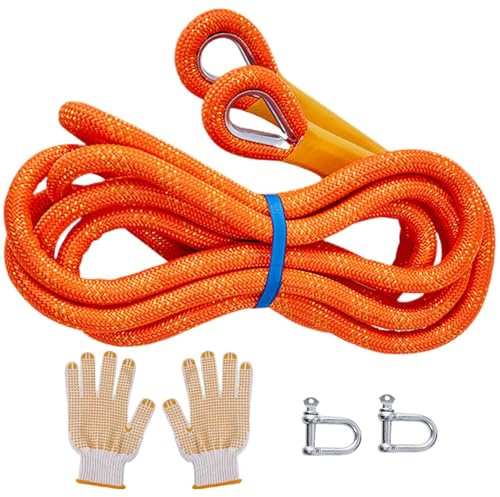 Correa de remolque resistente: cuerda de remolque de rescate para exteriores, cuerda de tracción gruesa y atrevida | Cuerda de tracción resistente para coche y camión, cuerda de rescate eléctrica, cor