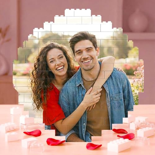 VEELU Personalisierte Bausteine mit Foto Puzzle mit Eigenem Bild Horizontal Geformt Bausteine Benutzerdefiniertes Bild Weihnachten Geschenke für Aldults