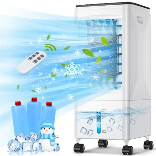 Climatiseur Mobile Silencieux 5.5L, Refroidisseur d'air 3 en 1 de Gregali, Ventilateur Humidificateur, 1-7H Minuterie, 3 Vitesses, Télécommande, Climatiseur Mobile pour Chambre Maison Bureau