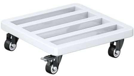 WUTIANBAO Sottovaso Porta Piante Portavaso da Terra Mobile for Fiori, Portaoggetti for Balconi Interni con Ruote, Supporto for Vaso da Fiori Porta Piante da Interno(White,50cm)