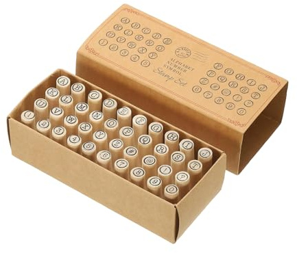 PATIKIL Letter Stamps Number Stamps, 40Pcs Vintage Wood Rubber Stamp Set Alphabet Wooden Stamp Stamper for Card Making DIY Crafting Scrapbooking, White