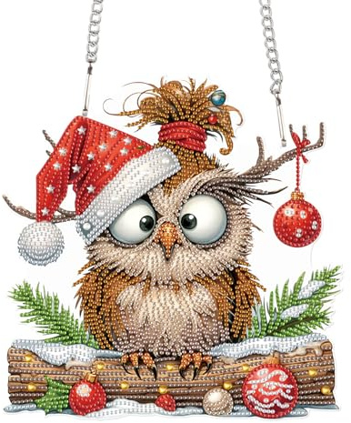 DCIDBEI Diamond Painting Weihnachten Türkranz 23x24cm Haustür Wand Fenster Weihnachtsdekor DIY Diamant Painting Dekoschild Tisch und Fenster Bastelset für Erwachsene Mosaik Dekoration für Wand Eingang