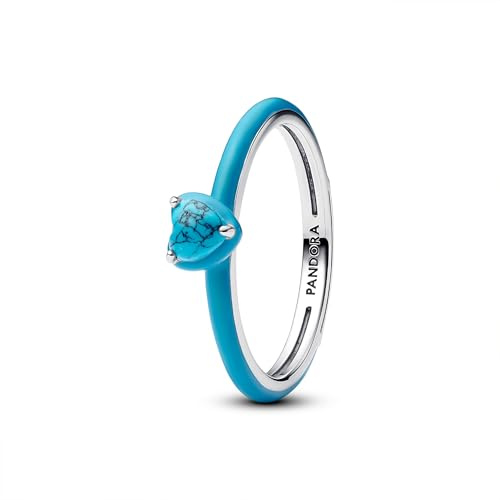 Pandora Türkisfarbener Herz-Stein Ring 193828C01 Damenring