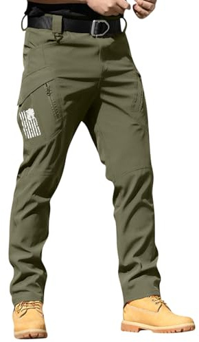 Men's Flex Tactical Pants Cotton Stretch Work Cargo Pants Lightweight EDC Outdoor Hiking Trousers