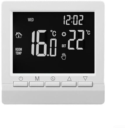 Sandyseptember Room Thermostat For Wired Boiler With Programmable Digital LCD Display Featuring Weekly Scheduling Modes And Built In Anti Freeze Protection