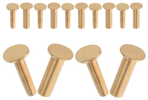 LAPYAPPE 7 Pares de Remaches de 1,4 Cm para Mangos de Cuchillos de Cocina, Accesorios para Reparación de Mangos de Madera, Tornillos de Cabeza Plana para Cuchillos de Chef, Kit de