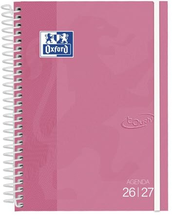 Oxford Touch, Agenda 2026 2027, veckovisning, extra lock, A5 (15 x 21 cm), spanska, fuchsia