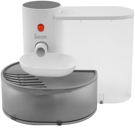 3L Automatischer Wasserspender für Katzen/Hunde,2000mAh Akkubetrieb Katzenbrunnen mit Statusanzeigeleuchten,Trinkbrunnen für Katze Kabellos ohne Filter,in Haushalten,Tierhandlungen(Weiß)