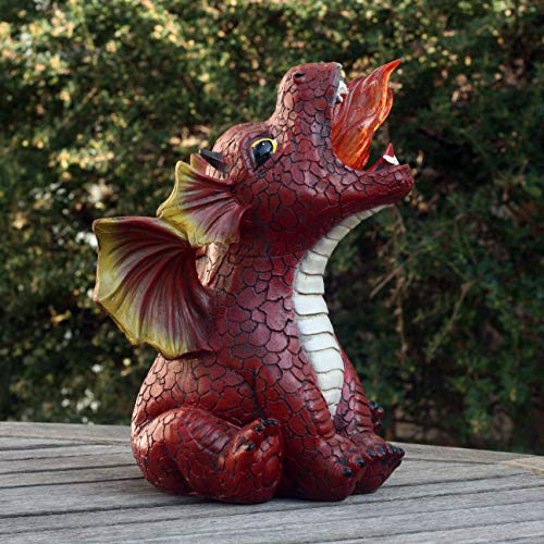 Dylan The Dragon Statue de jardin solaire lumineuse