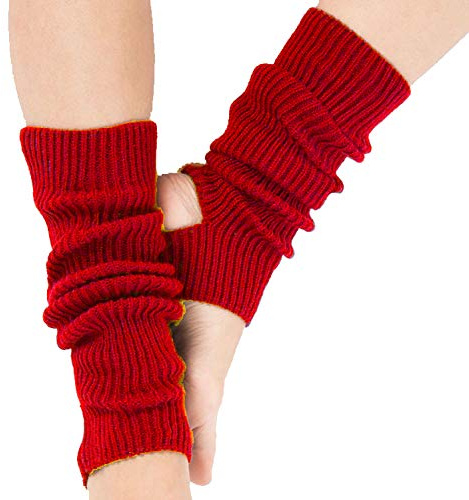 VELLETTE Damen Bein Stulpen warme Beinstulpen Strick-Stulpe Beinwarmer Stulpen Legwarmer Grobstrickstulpen Winter Lange WarmeSocken 1 Paar