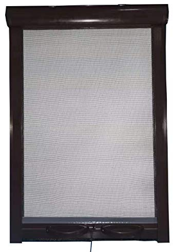 PALMAT - Mosquitera para Ventana - Malla Anti-Insectos, Cremallera Protección contra Mosquitos, Moscas, Insectos, Parásitos, En Aluminio, Ajustable (100 X 140 X 5 cm, Marrón)