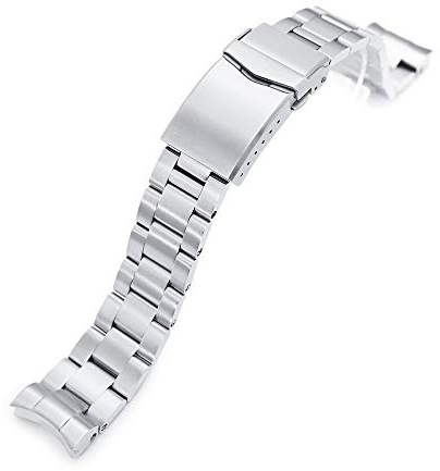 Bracciale per orologio Seiko Baby MM 200, Super-O Boyer da 20 mm, chiusura a V spazzolata, Acciaio inox, Large