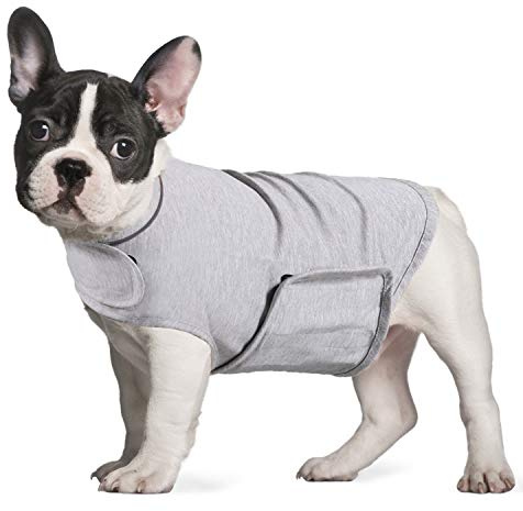 YUKOOL ångest kappa för hundar, lätt wrap lugnande väst, hund ångest jacka, används för omedelbar terapi för överspänning i blixten och fyrverkerier för att hålla lugnande komfort (S, grå)