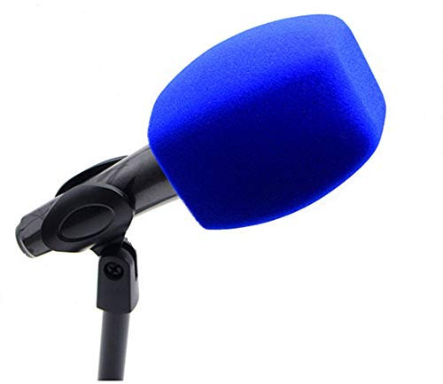 Saidbuds Schaumstoff-Mikrofonabdeckung, Handmikrofon-Windschutzscheibe, große Schaumstoff-Windschutzscheiben, Pop-Filter für Handmikrofon, Interview-Mikrofone (blau)