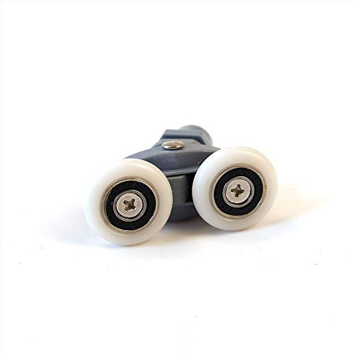Lot de 2/4 roulettes pour porte de douche - 18 à 29 mm - Pièces de rechange - Roulettes doubles pour porte de douche