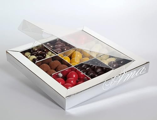 Praline Arbues Artigianali di Puro Cioccolato con Ripieno in 9 Gusti Assortiti - 300gr - Confezione Regalo, Bomboniera, Confettata, Degustazione