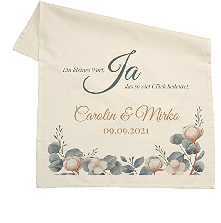 Herz & Heim® Hochzeitsgeschenk personalisiertes Geschirrtuch 100% Baumwolle 45 x 70 cm mit Namen