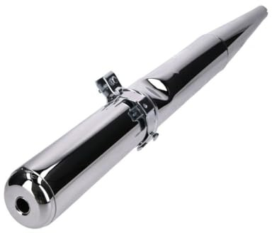 2EXTREME Auspuff Chrom 28mm mit Gegenkonus kompatibel für Simson S51 Enduro, S70 Enduro Moped Mokick