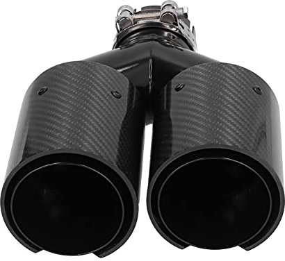 Punta di scarico Y doppia uscita 63-93mm | Terminale, miglioramento flusso, acciaio inox e carbonio, per auto tuning, per ingresso 63mm