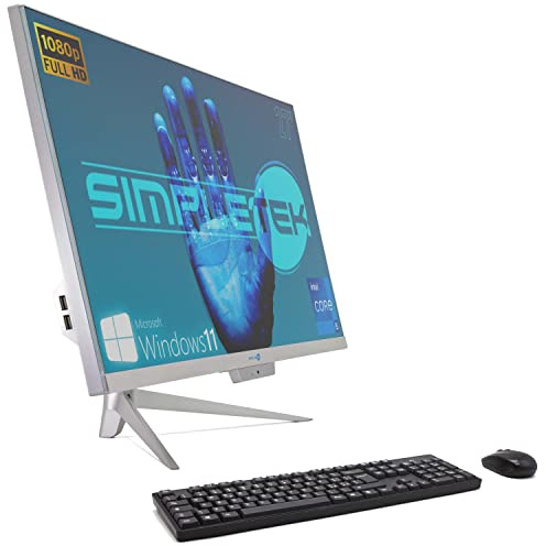 SIMPLETEK PC All in One RGB Core i5 Windows 11 Pro 27 Full HD RAM 16 GB SSD 240GB + 2 TB | Webcam Integrata, WiFi5, Bluetooth | Computer Fisso Desktop
