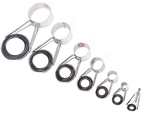 ZAYRAY 7-teiliges Reparaturset für Angelruten, 7 Größen, Teleskop-Spitze, Reparatur-Set, Schnurringe, -Set