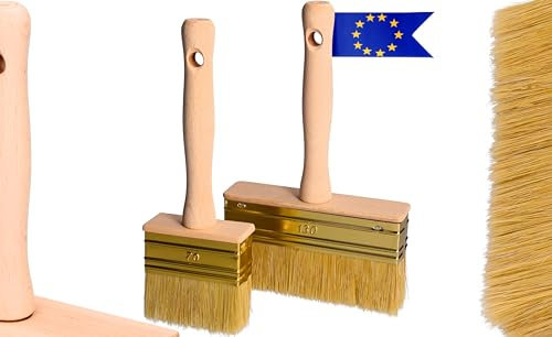 ToolSpace 2X Quast Set 70/130 mm Flächenstreicher Deckenbürste Kleisterbürste Fassadenpinsel Pinselset Tapetenpinsel Naturborsten Holzgriff Fassadenpinsel Streichbürste Kleisterpinsel Borstenpinsel