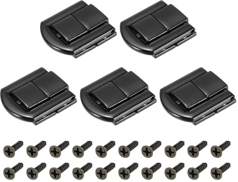 sourcing map 5Pcs Toggle Catch Lock, 0.98 x 0.79 (LxW) Zinc Alloy Hasp Lock Latch Clasp for Jewelry Box Wooden Case Toolbox, Black