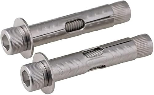Ankerbolzen, Mauerwerksschrauben, 304 Expansionsschraubenbolzen Innensechskant Expansion M6 M8 M10 M12 (5 Stück) (Länge: 80 mm, Größe: M12) (Farbe: 70 mm, M8) (Farbe: 80 mm, M10) (Farbe: 70 mm, M8) (