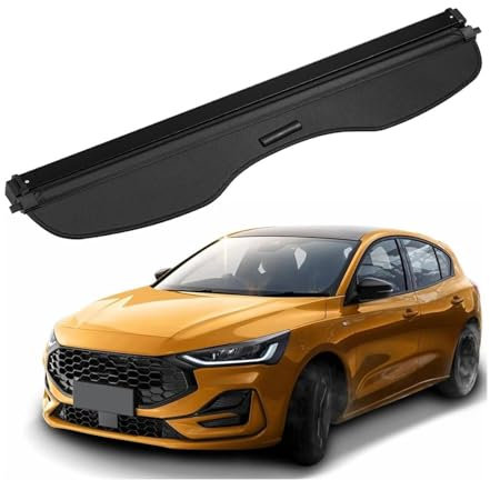 LVTFCO Auto Laderaumabdeckung Kofferraumabdeckung Rollo für Ford Focus 2009 2010 2011 2012, Ausziehbar Kofferraumabdeckung Schutz Privatsphäre Auto Laderaumabdeckung Zubehör