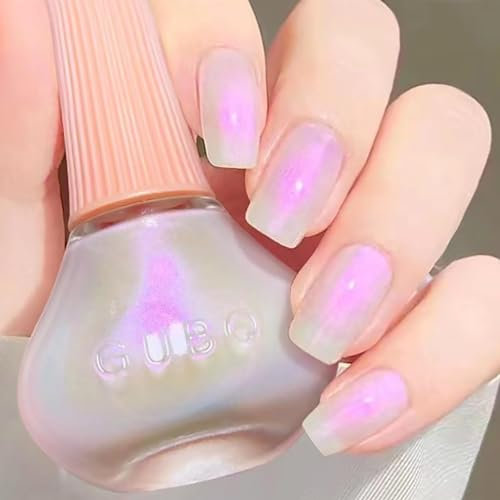 Glitter Nail Polish, Mermaid Pearl Nail Varnish, Aurora Sequins Nail Art Varnish, Quick Dry & Long-lasting Nail Polish Gel for Women Girls Nail Manicure - No Need Bake 12ml