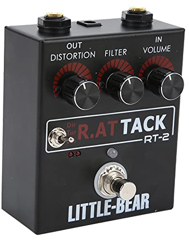 E-Gitarren-Verzerrungseffektor, Gitarren-Einzeleffekt Elektrisch 3-stufig für RAT Gitarren-Verzerrungseffektor für Gitarren-Verzerrungseffektor