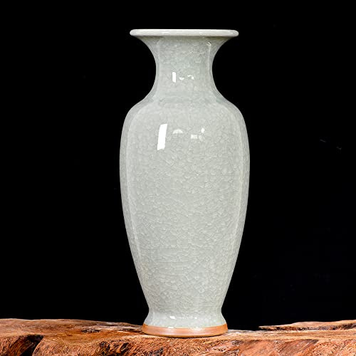 Vases Antiques en Céramique Chinoise Faits À La Main, Glaçure Craquelée, Grand Vase en Bouteille De Fleur en Porcelaine De Chine (H)