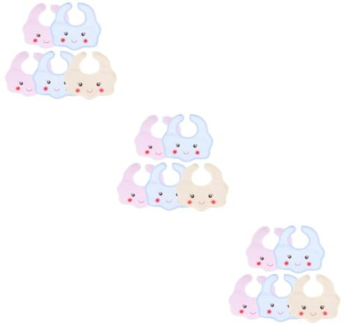 VICASKY 15stücke Teiliges Spucktücher Aus Baumwolle Mit Bunten Cartoon-motiven Verstellbar Für Junge Mädchen Und Kleinkinder Beim Essen