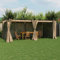 Amorsee Pérgola de Jardín con Techo y Cortinas, Pérgola de Aluminio 6x3 m, Cenador de Jardín con Techo Retráctil, Poliéster Resistente al Agua y a UV para Patio Terraza Exterior Taupe