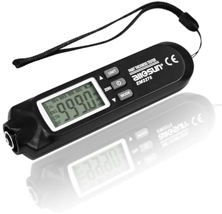 allsun Digital Coating Thickness Tester Professional Industrial Auto Car Paint Depth Gauge, µm/mil Meter,Measuring Range: 0 to 2000UM, Auto Power Off,Data Hold,Single Continuous and Difference 3 modes