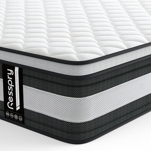 Resspry Small Double Mattress,27 CM Hybrid With Breathable Memory Foam,Individually Pocket Spring,Pressure Relief,Mattress in a Box