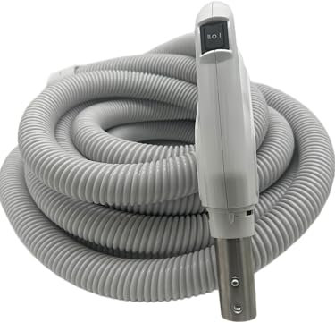 Universal Central Vacuum 30 ft High-Voltage Hose with Direct Connect Plug, ON-Off Switch Control at The Handle-Compatible with Most Inlets - Crushproof (30. Ft. Direct Connect)