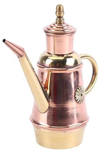 Retro Kupfer Öl Menage,Klassisch Ltalienischer Ölflasche,450ml Kupfer Kruke Öl Menage,Flasche Kupfer Öl Spender Handgefertigte mit Griff,Europäischer Ölflasche,für Haus Küche Restaurant Pizzeria