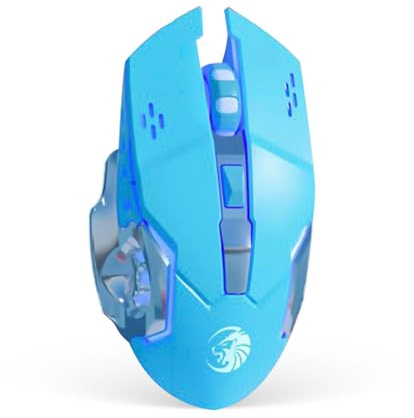 ModusTech Wireless Gaming Mouse - Bluetooth & USB Dual Connectivity, Ergonomic Design, Adjustable DPI, Silent Click, RGB Backlit Gaming Mouse for PC, Laptop, MacBook, and Gaming Consoles (Blue)