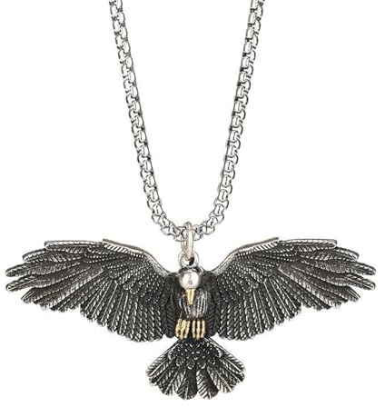 LAOYEFACAI Titan-Halskette Kette Herren Adler Anhänger Tier Geschenk Schmuck für Männer lichtecht & schweißfest mit 68cm Kette Deluxe-Geschenkbox Geschenke für Damen Mädchen Männer Jungs