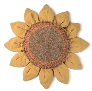 Lorena Canals Sunflower Bodenkissen, 90 x 90 cm, für Zimmer oder Schlafzimmer, Handmade, Sonnenblume