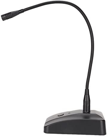 Wired Desk Schwanenhalsmikrofon mit 360 ° Einstellbares Design, Rauschreduktionstechnologie für Besprechungen/Aufnahmen, ABS/Metall, Schwarz