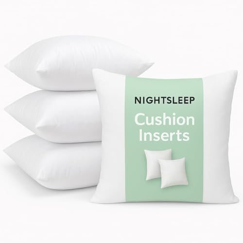 NIGHTSLEEP cushion Inserts 18 x 18 Inches Extra Deep Filled Cushions Fillers Sofa Cushions 45 cm x 45 cm (6 PACK)