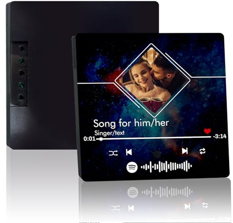 GEXHSRGD Individueller Musik-Kühlschrankmagnet, Musik-Kühlschrankmagnete, Spotify-Plakette, personalisierbar mit Fotos und Musiks(Raute)