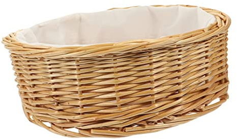 VALICLUD Panier Osier Tressé pour Snacks Panier de Rangement Portable avec Doublure Organiseur de Bureau pour Cuisine et Table