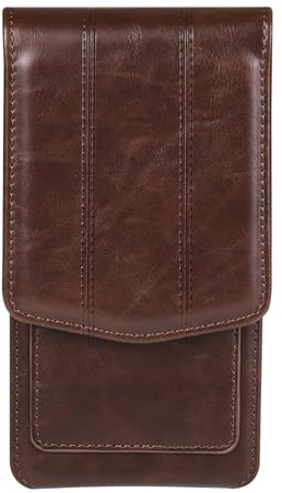 Funda Movil Cinturón Vertical, Funda para Teléfono Móvil Piel Compatible para iPhone 16 15 Pro MAX Samsung Galaxy A14 A16 A05s M35 S24 Ultra Blackview Wave 8C 6C OUKITEL C51 C36 - Café