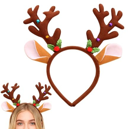 Djowyh Serre-Têtes De Fêtes | Décoration Capillaire Renne,Coiffure Festive Amusante,Pour Femmes Vacances Scolaires Réunion Familiale Célébration Saisonnière Dîner Festif Mariage Concert