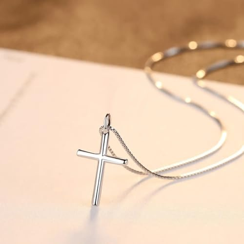 JXHSWDG Sommar nytt minimalistiskt kors silverhalsband kvinnors ljus lyx nyckelbenskedja nätverk kändis samma stil