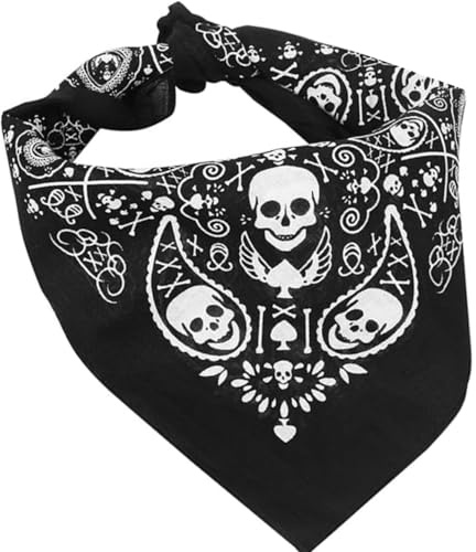 ZHAOYCSH Schwarzer Totenkopf Bandana Piraten Kopftuch Halstuch, Bandanas für Herren Damen Kinder als Karneval Kostüm Accessoire, Halloween Verkleidung Party Maskerade, Geschenk Idee Neuheit